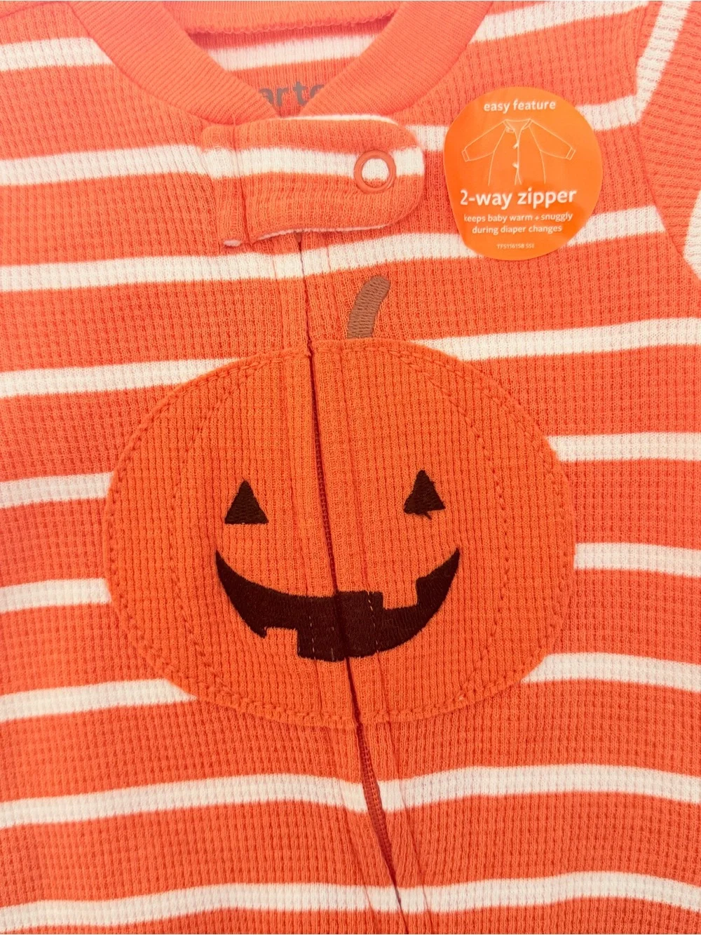 Carter's Halloween Pumpkin Footed Sleeper Newborn NWT